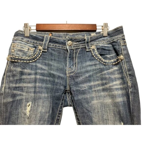 Miss Me Set of 2 Jean Women 28 Blue Bootcut & Skinny Cowgirl Western Y2K Studded - Picture 13 of 16